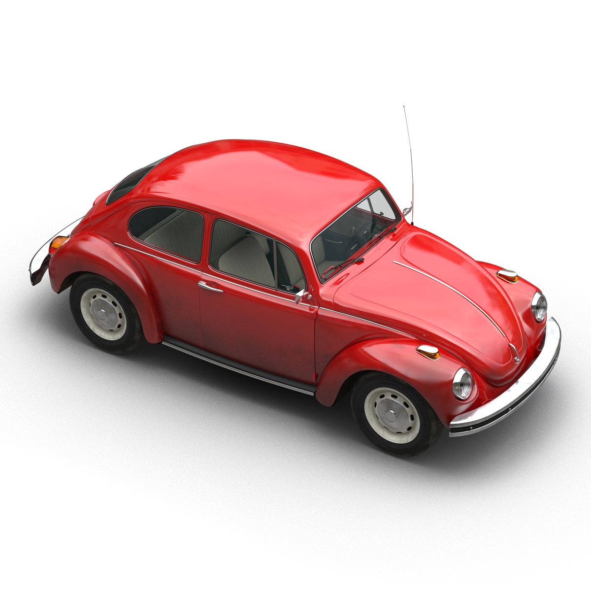 3D Volkswagen Beetle 1966 Rigged Red model