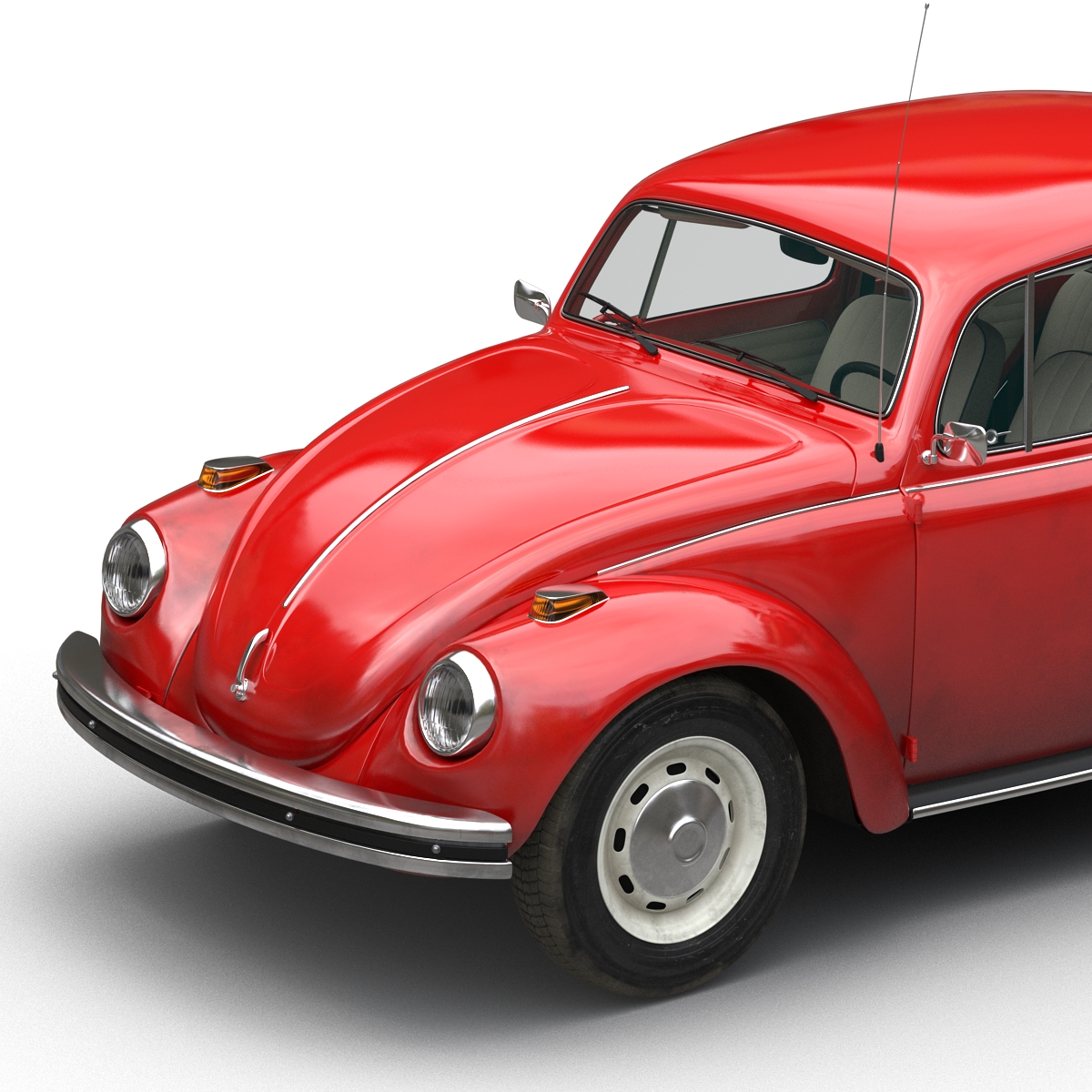 3D Volkswagen Beetle 1966 Rigged Red model