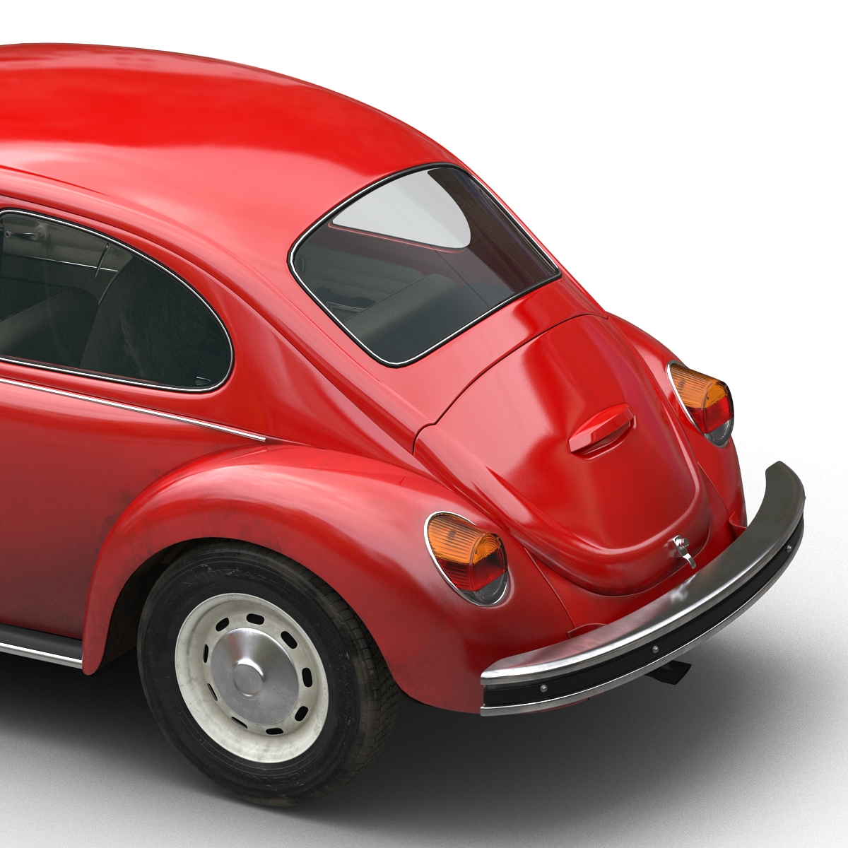 3D Volkswagen Beetle 1966 Rigged Red model