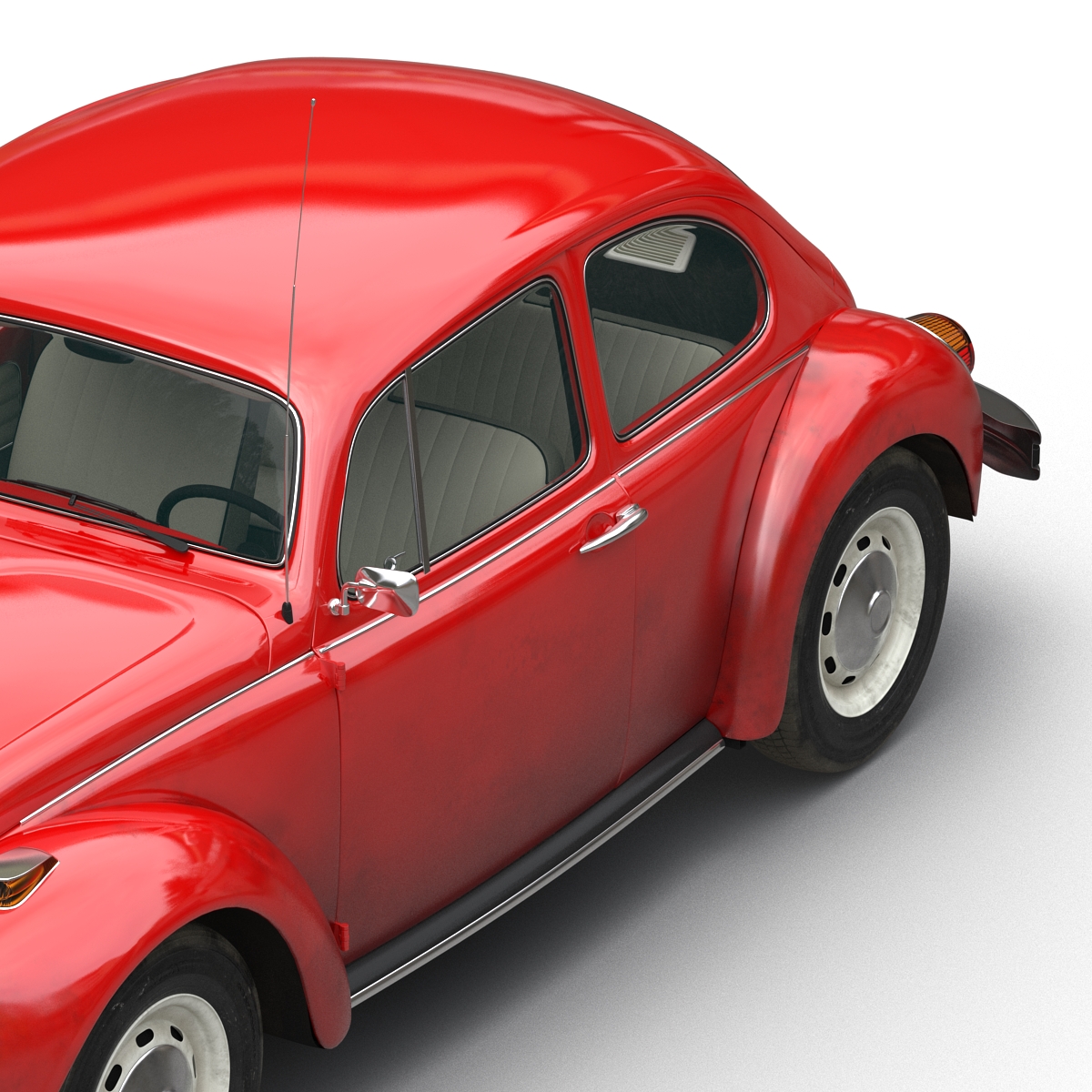 3D Volkswagen Beetle 1966 Rigged Red model