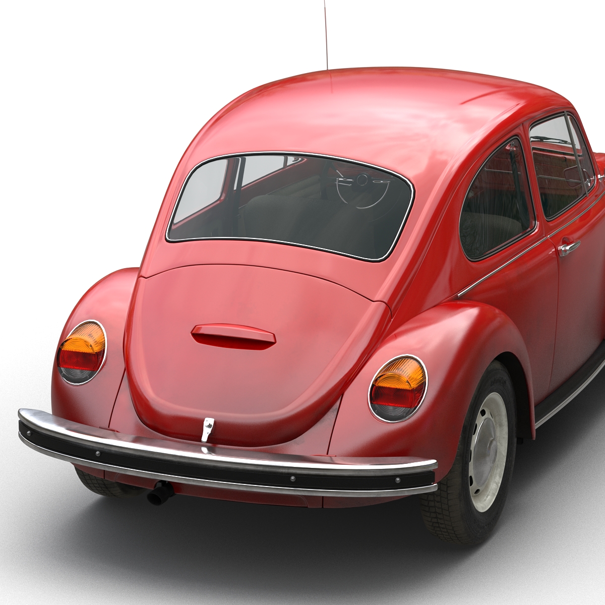 3D Volkswagen Beetle 1966 Rigged Red model