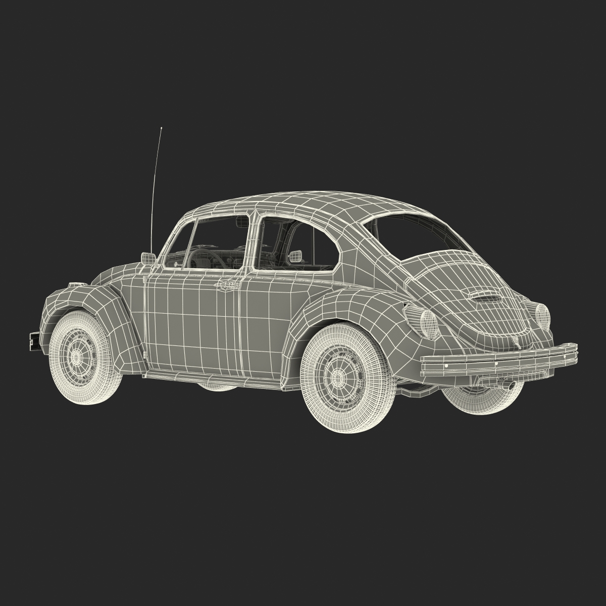 3D Volkswagen Beetle 1966 Rigged Red model