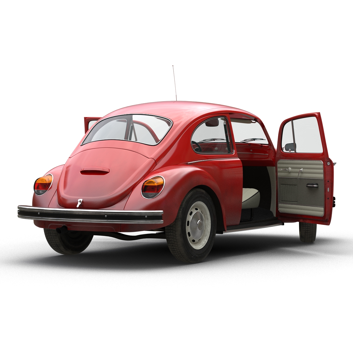 3D Volkswagen Beetle 1966 Red