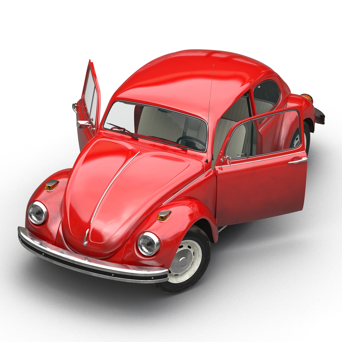 3D Volkswagen Beetle 1966 Red