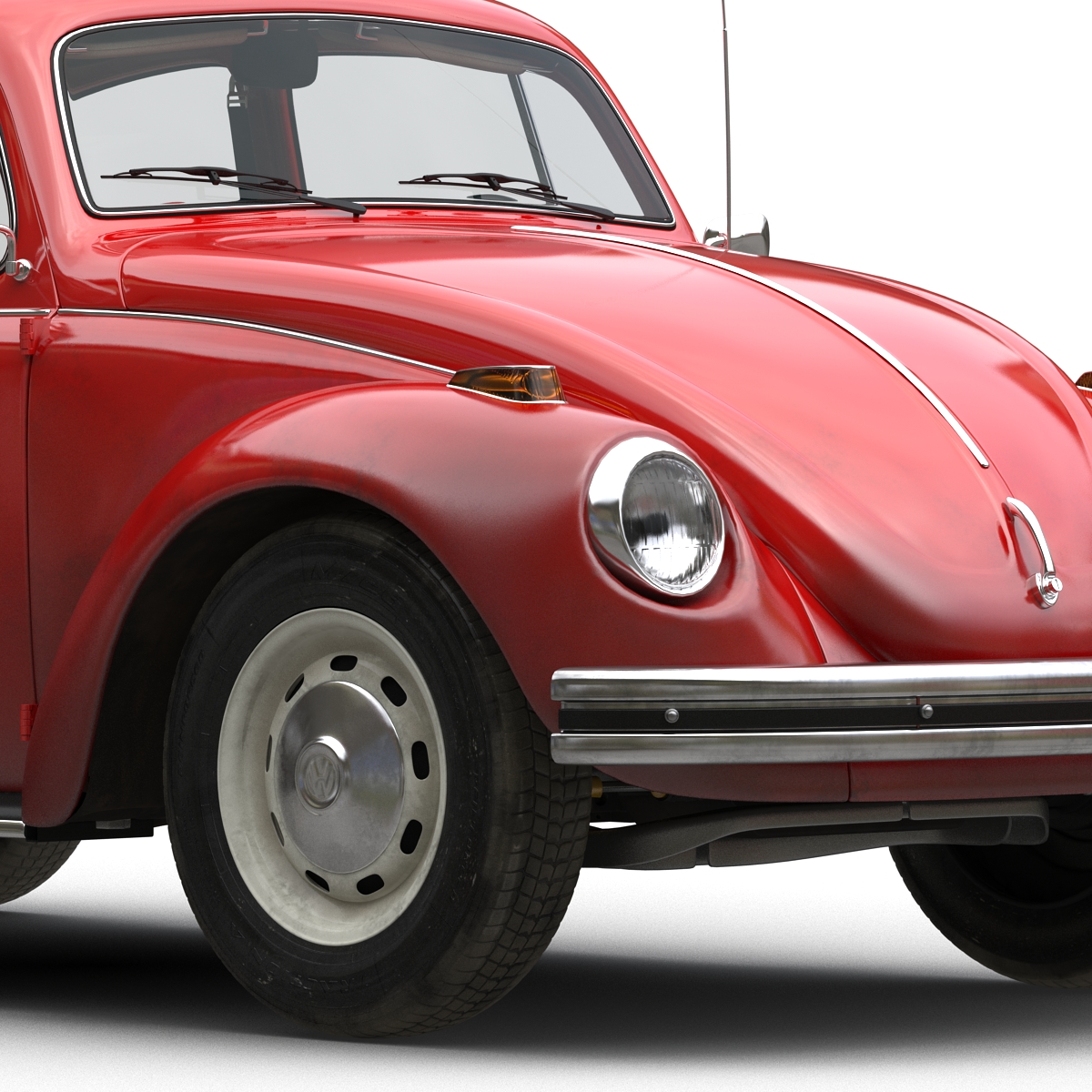 3D Volkswagen Beetle 1966 Red