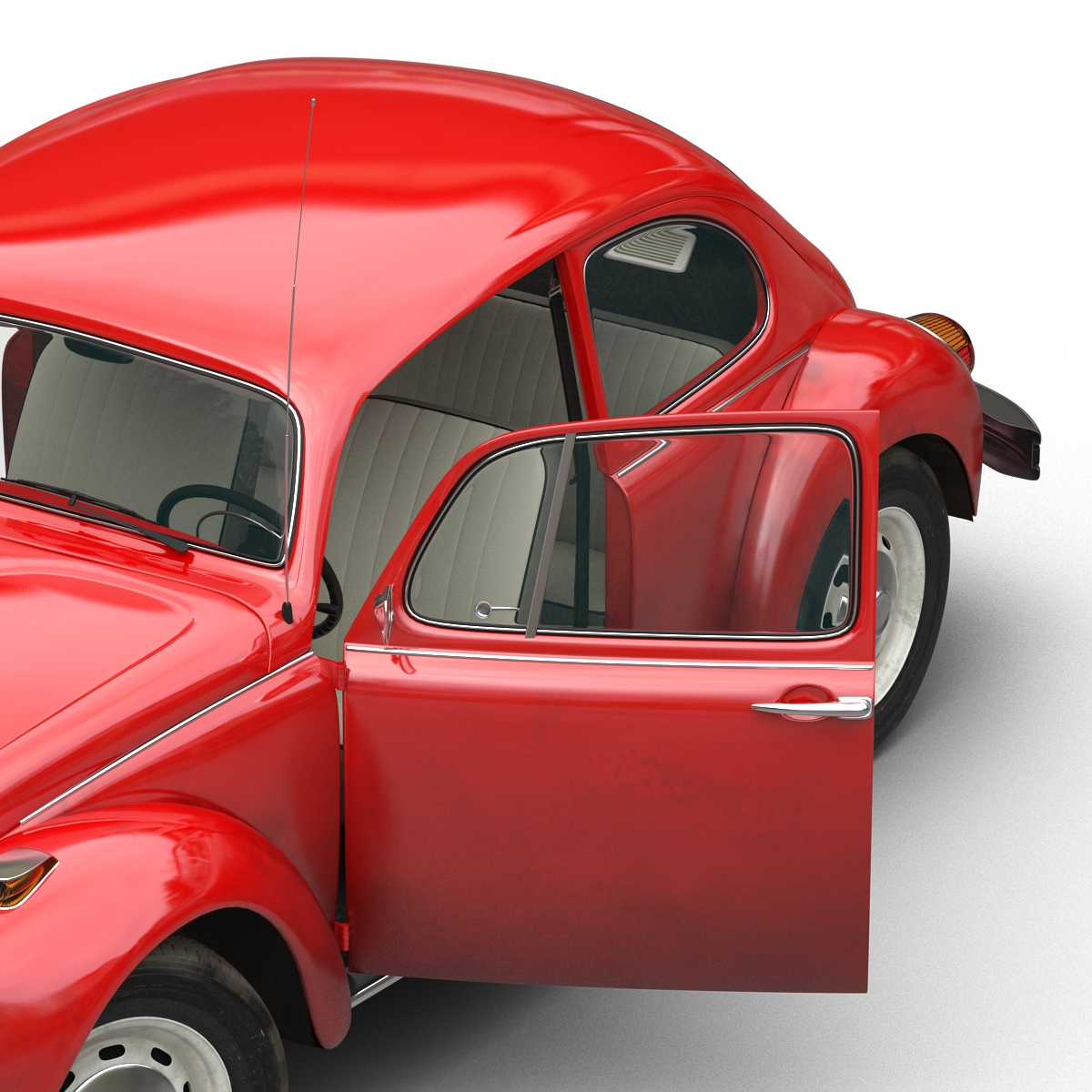 3D Volkswagen Beetle 1966 Red