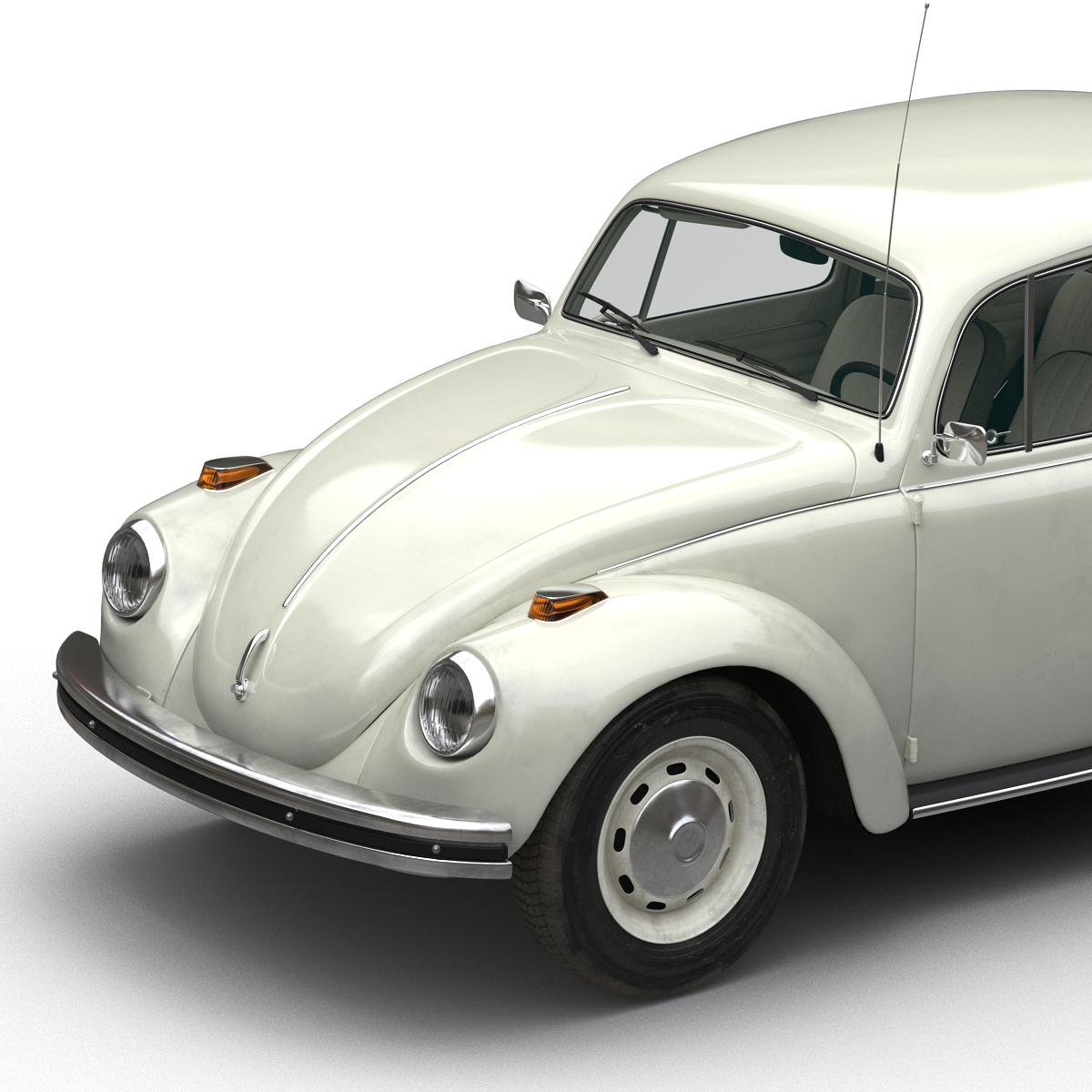 3D model Volkswagen Beetle 1966 Rigged White