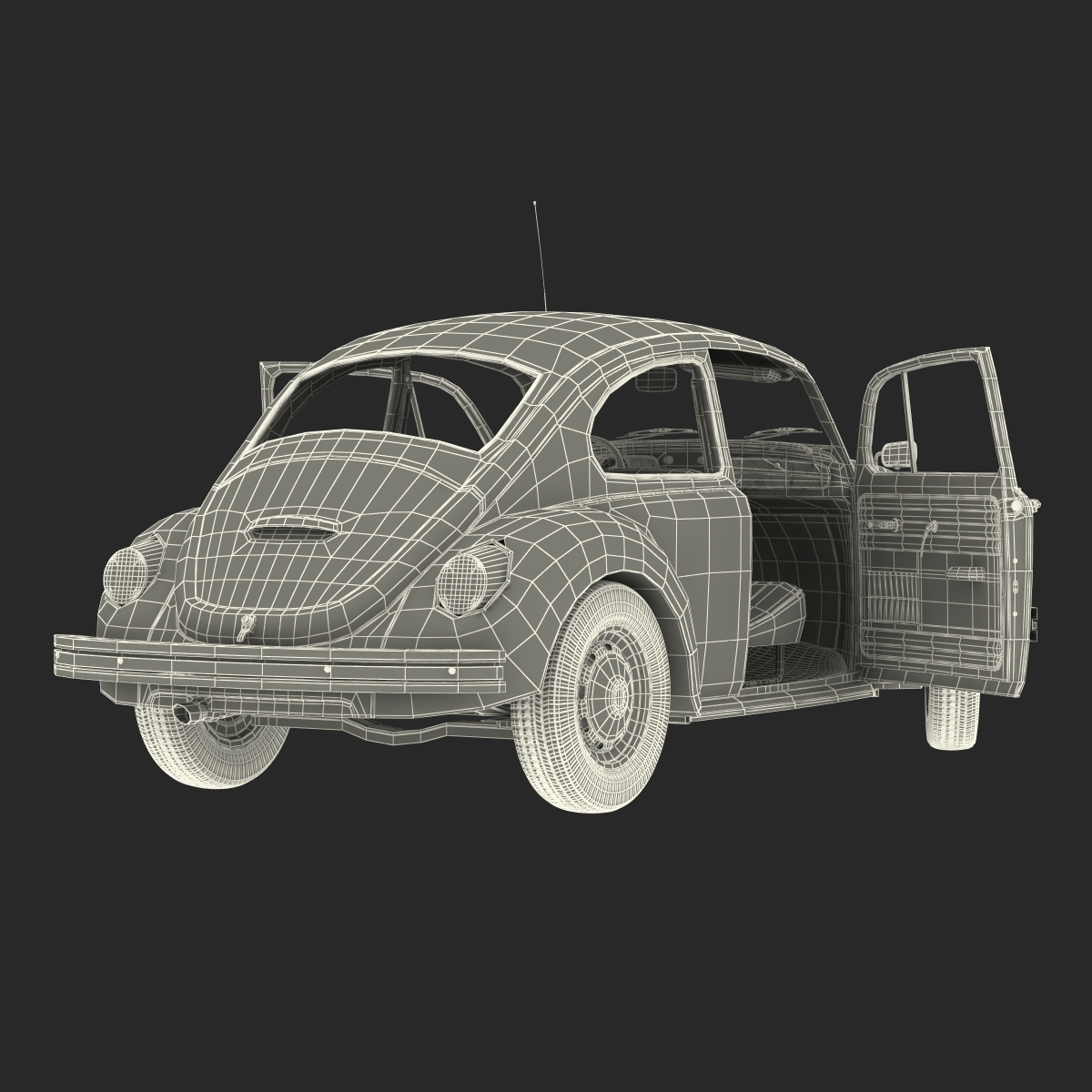 3D Volkswagen Beetle 1966 White model