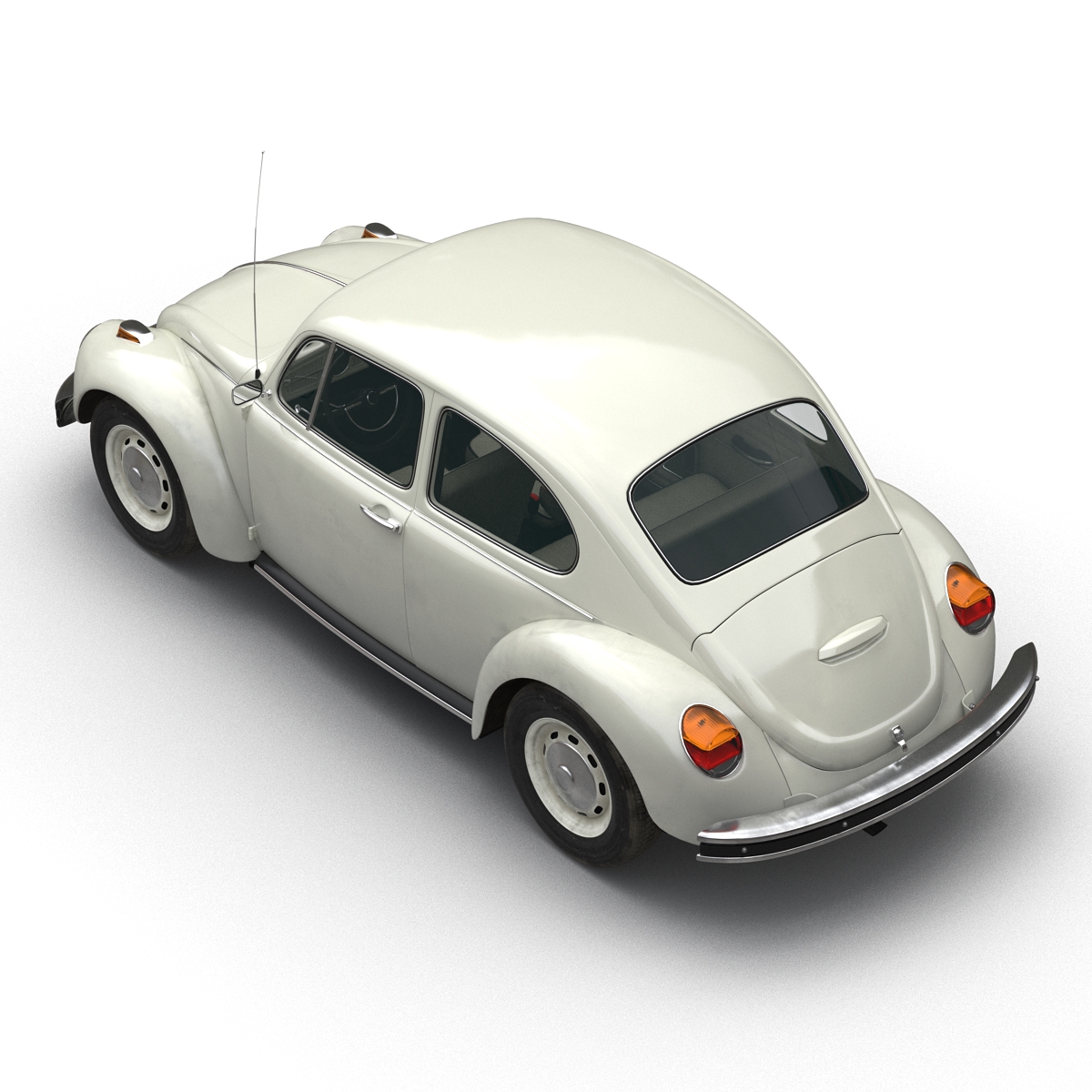 Volkswagen Beetle 1966 Simple Interior White 3D model