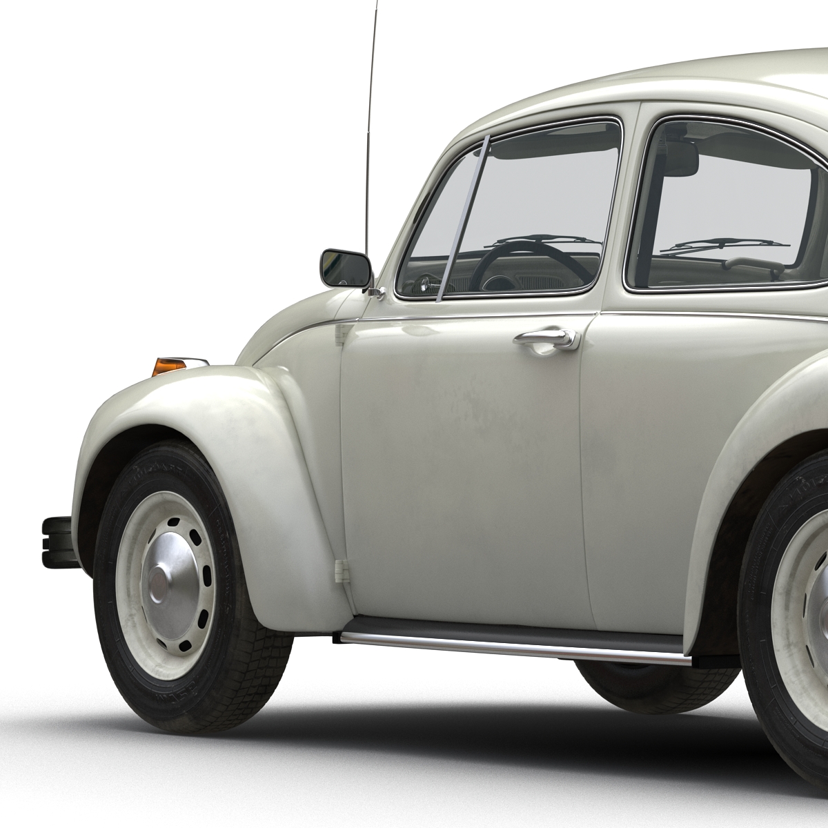 Volkswagen Beetle 1966 Simple Interior White 3D model