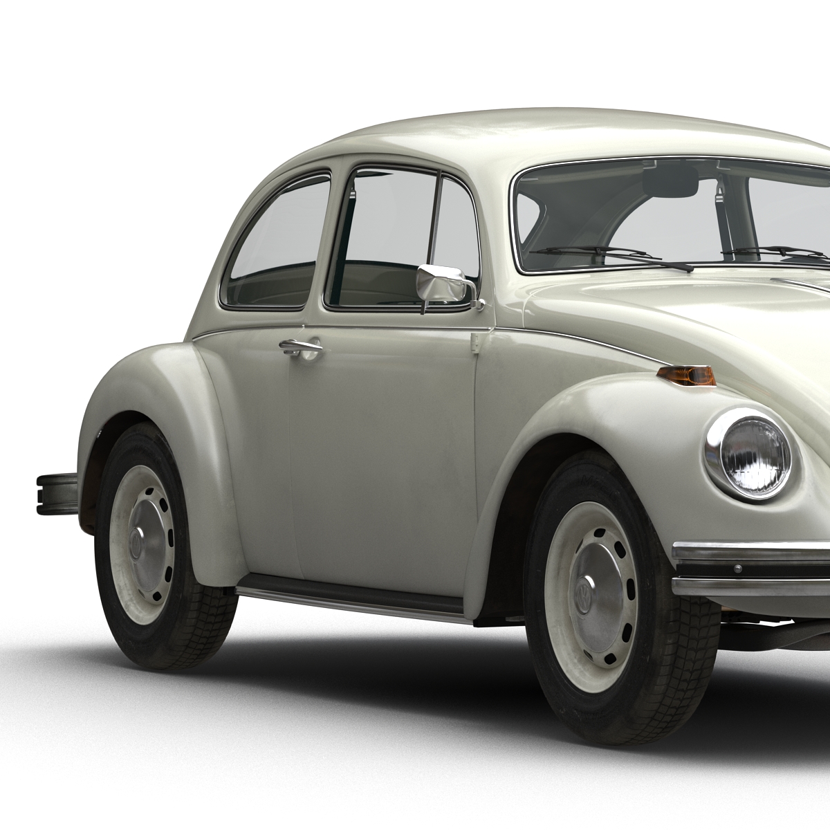 Volkswagen Beetle 1966 Simple Interior White 3D model