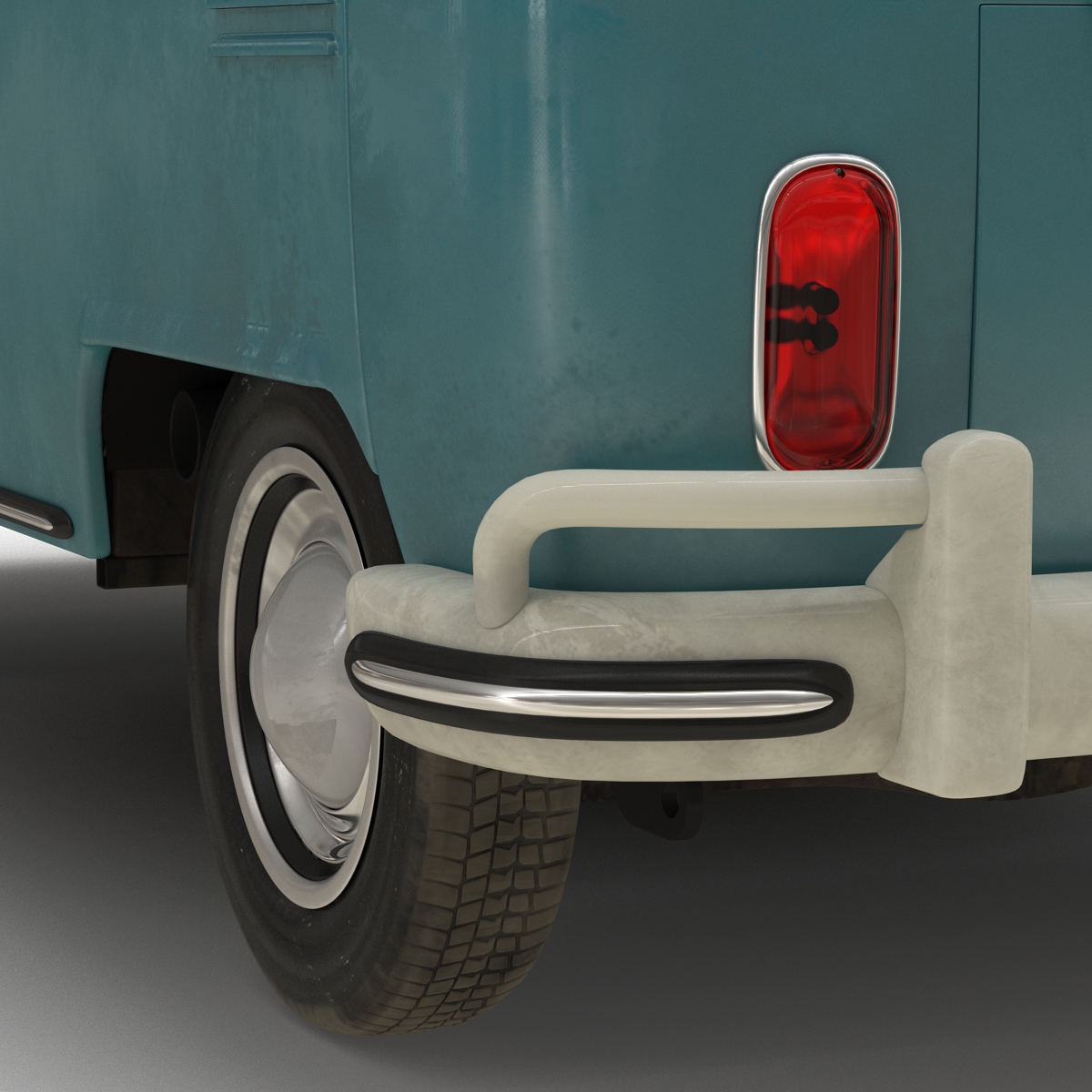 Volkswagen Type 2 Panel Van Rigged Blue 3D model