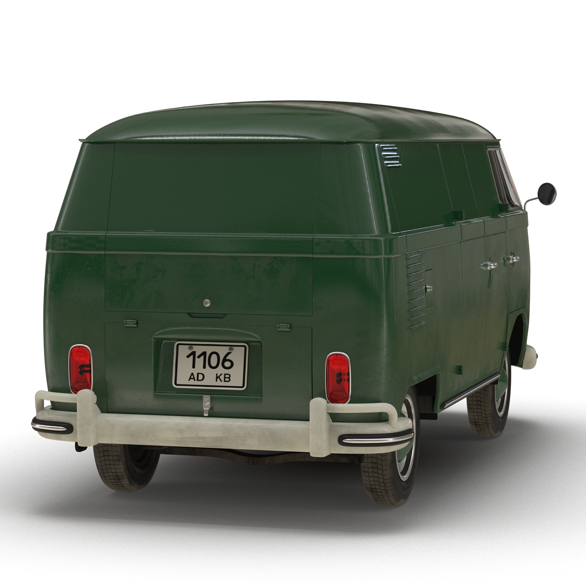 Volkswagen Type 2 Panel Van Rigged Green 2 3D