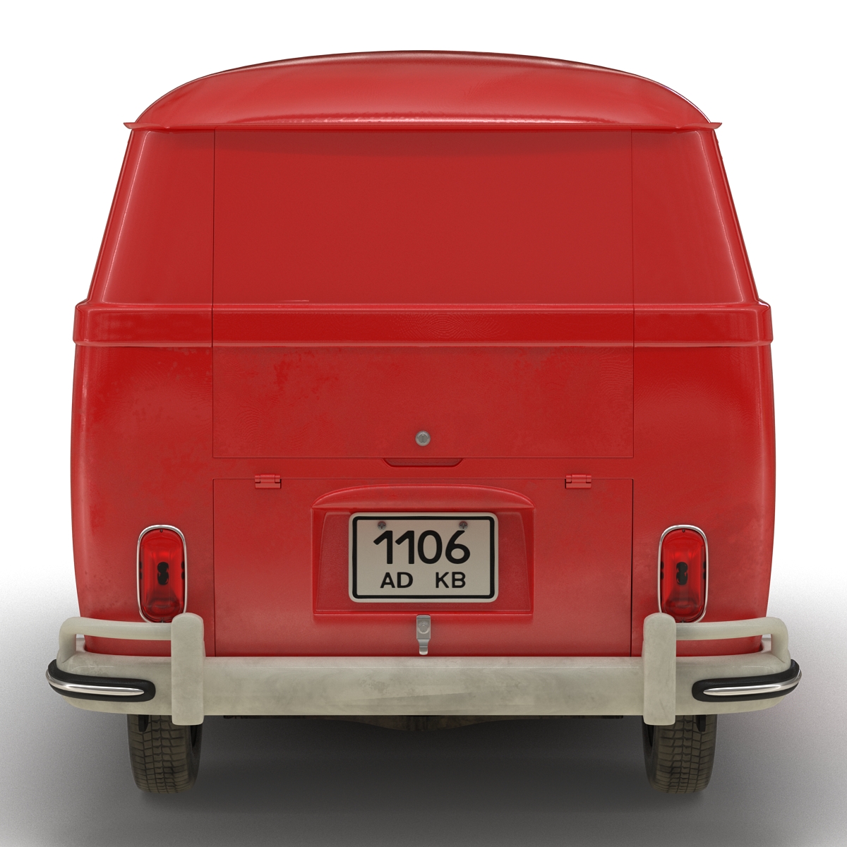 3D Volkswagen Type 2 Panel Van Rigged Red model