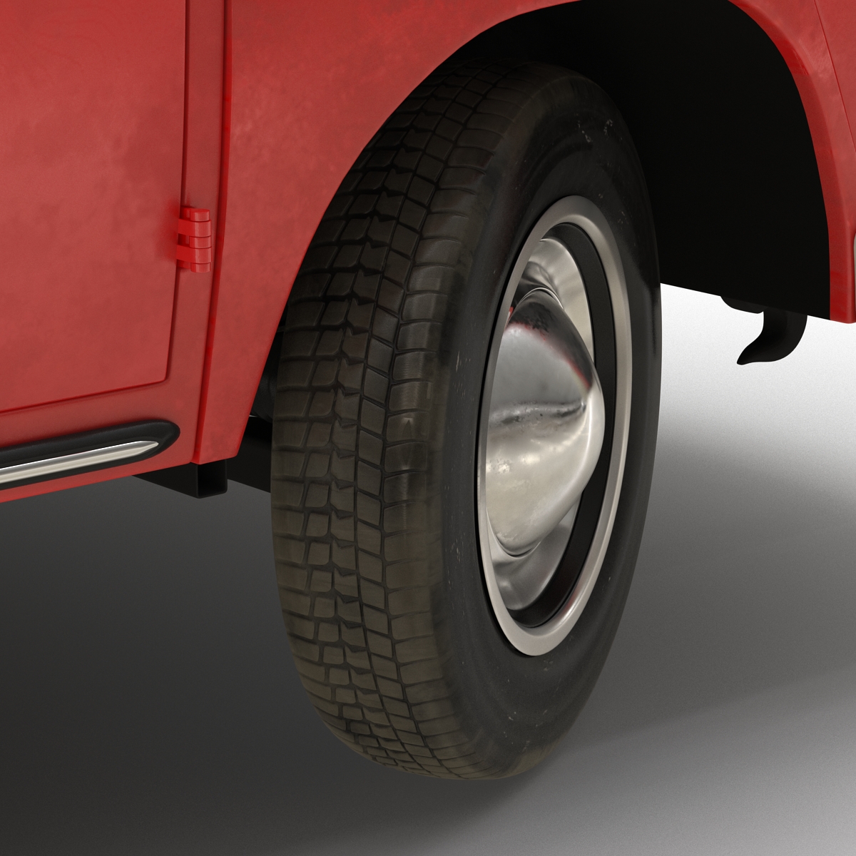 3D Volkswagen Type 2 Panel Van Rigged Red model