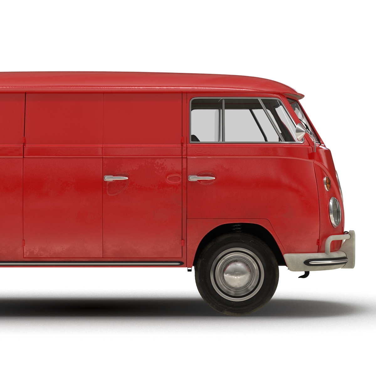 3D Volkswagen Type 2 Panel Van Rigged Red model