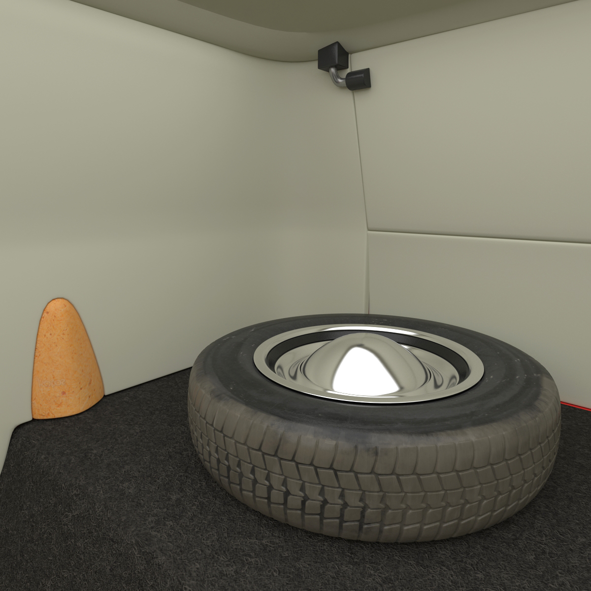 3D Volkswagen Type 2 Panel Van Rigged Red model