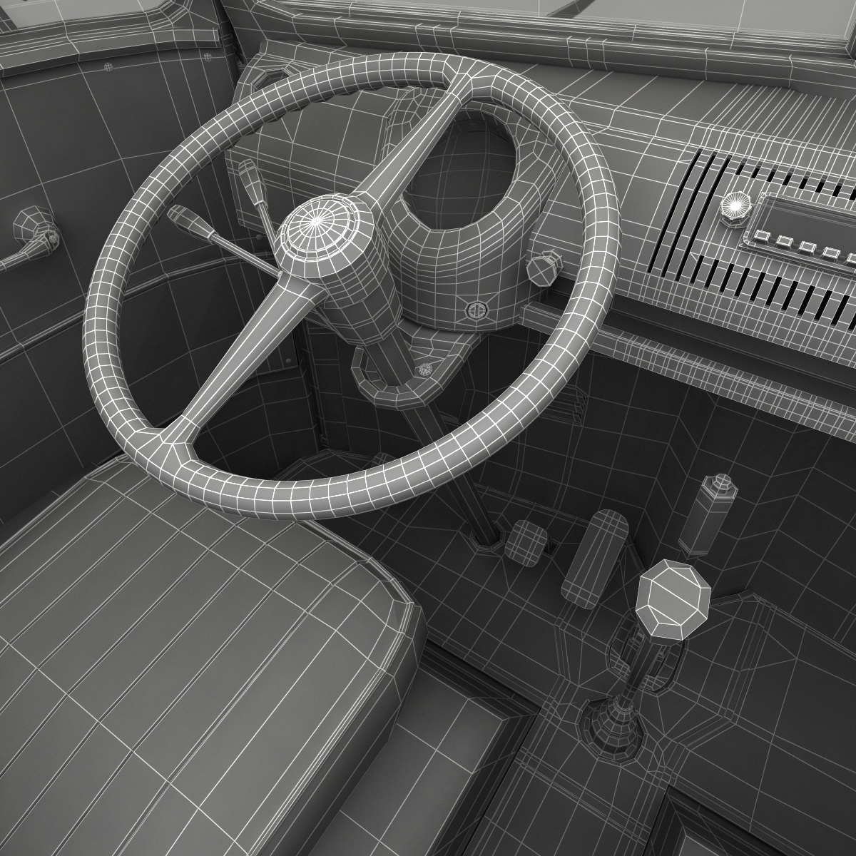 3D Volkswagen Type 2 Panel Van Rigged Red model