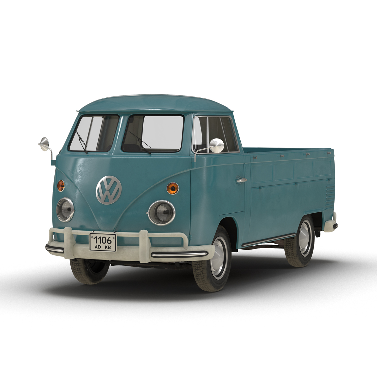 3D Volkswagen Type 2 Single Cab Pick Up Blue