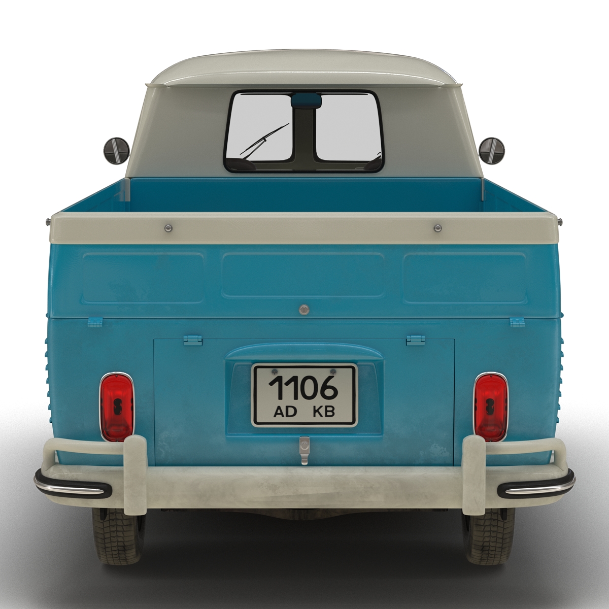 3D Volkswagen Type 2 Single Cab Pick Up Blue 2 model