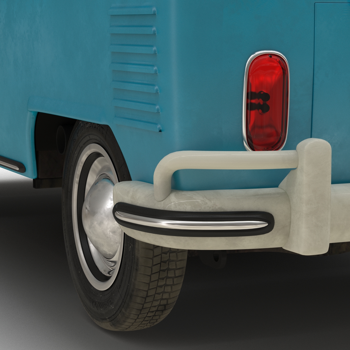 3D Volkswagen Type 2 Single Cab Pick Up Blue 2 model