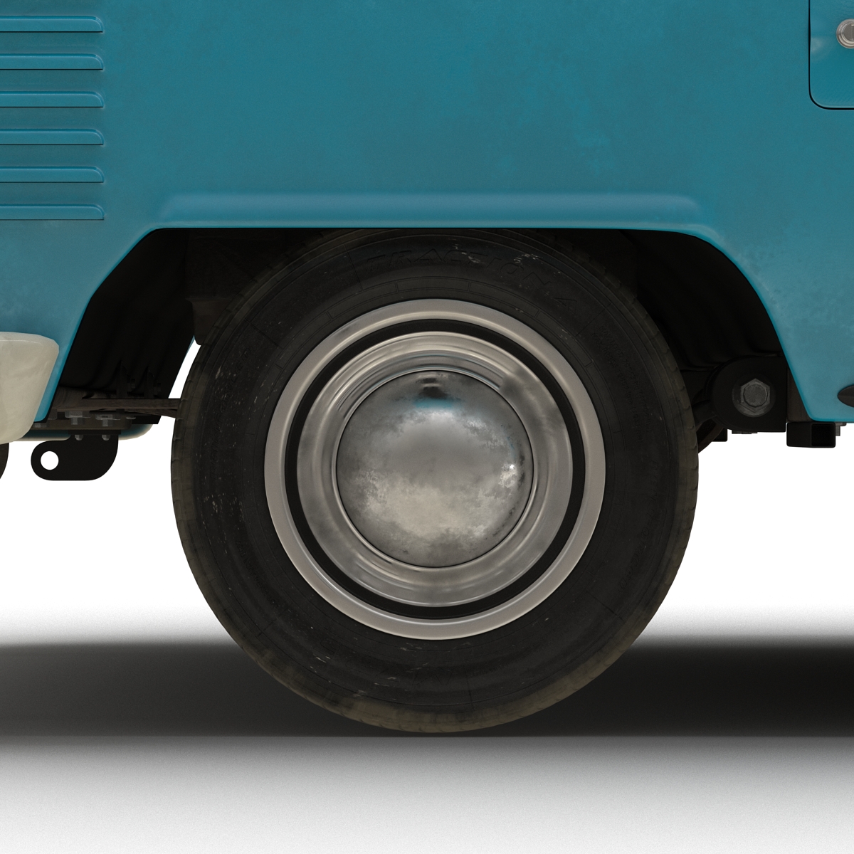 3D Volkswagen Type 2 Single Cab Pick Up Blue 2 model