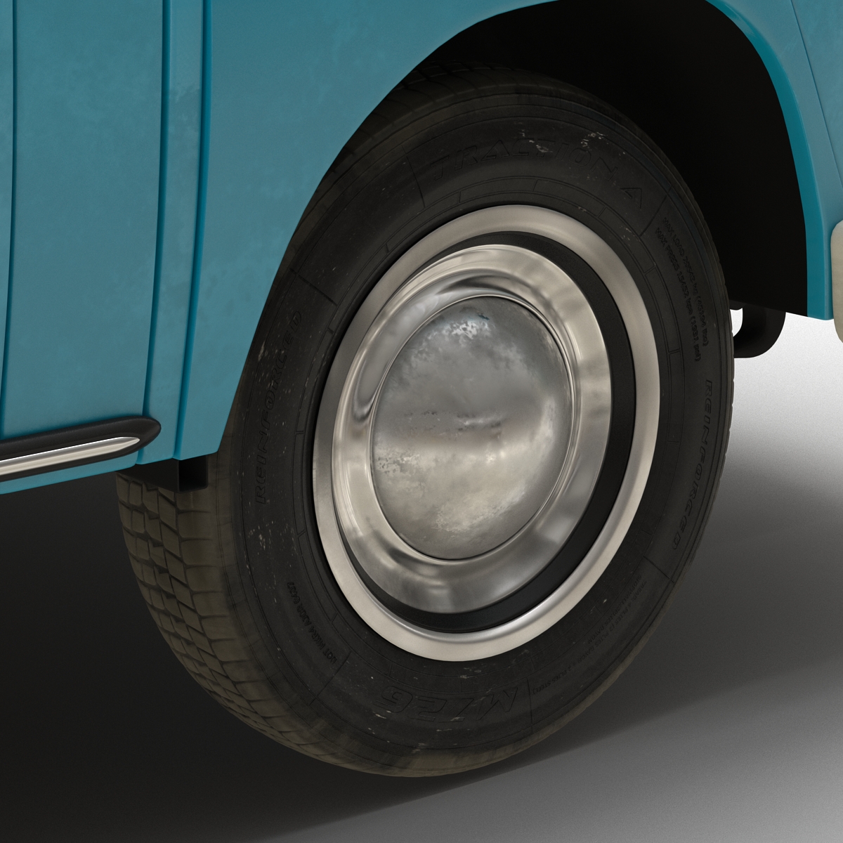 3D Volkswagen Type 2 Single Cab Pick Up Blue 2 model