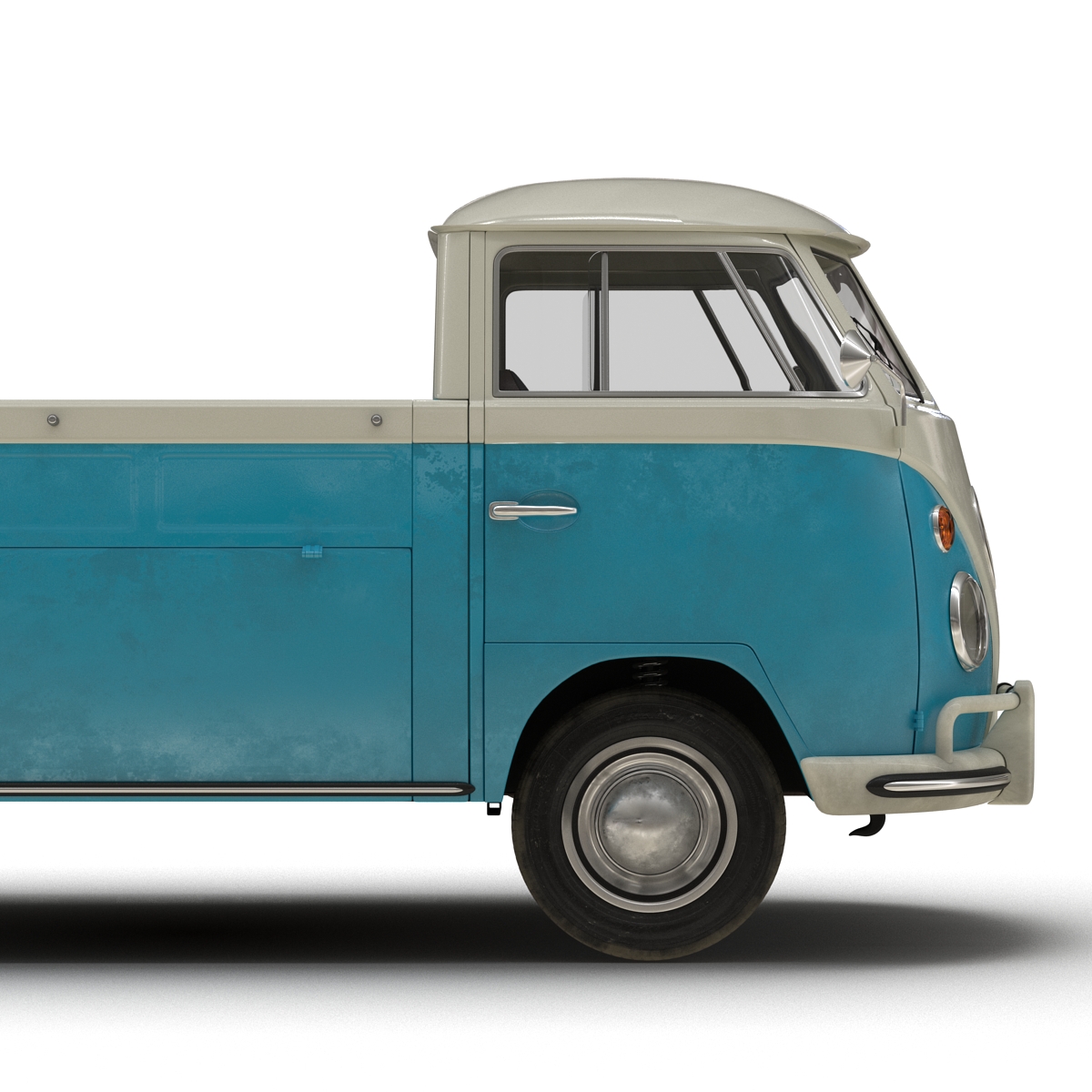 3D Volkswagen Type 2 Single Cab Pick Up Blue 2 model