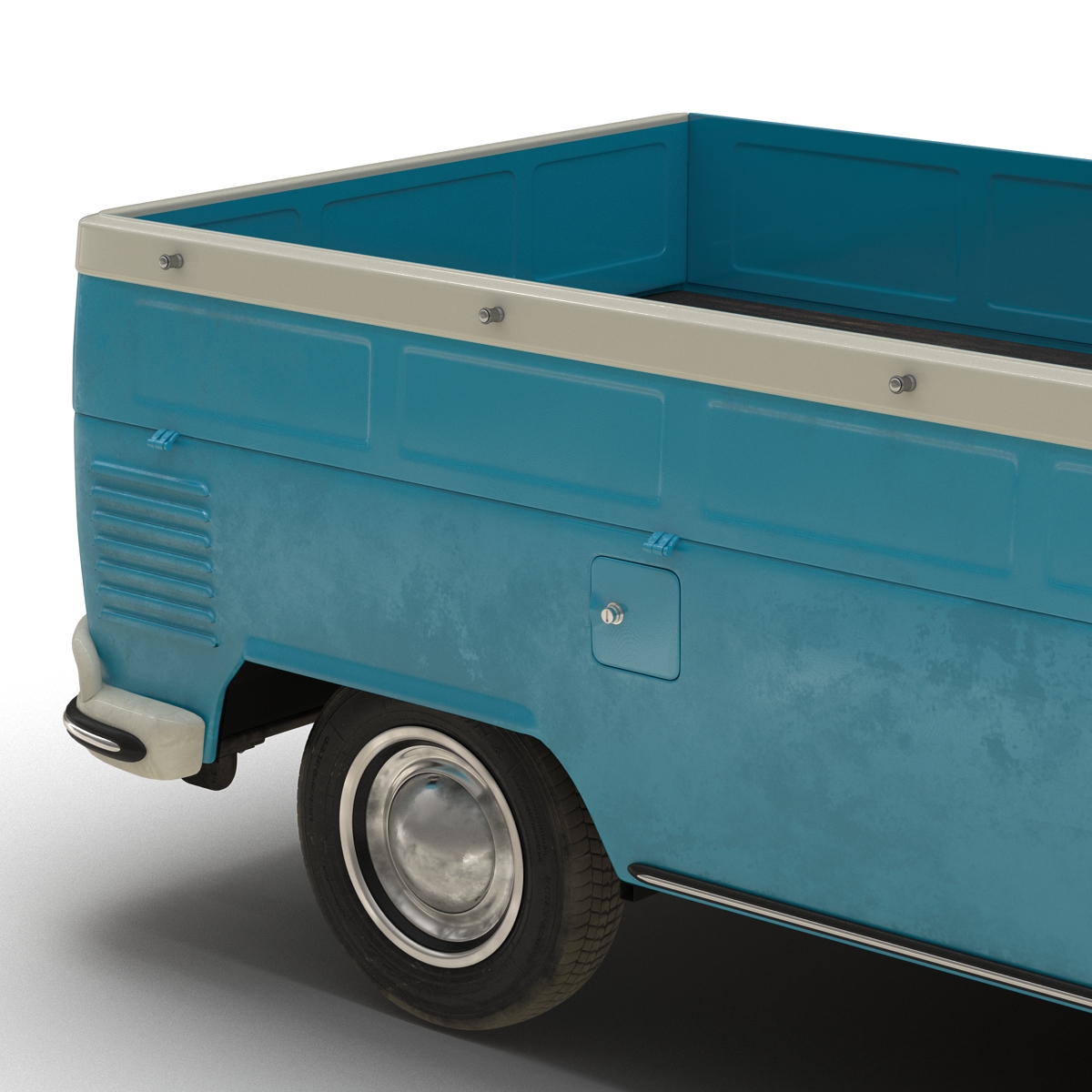 3D Volkswagen Type 2 Single Cab Pick Up Blue 2 model