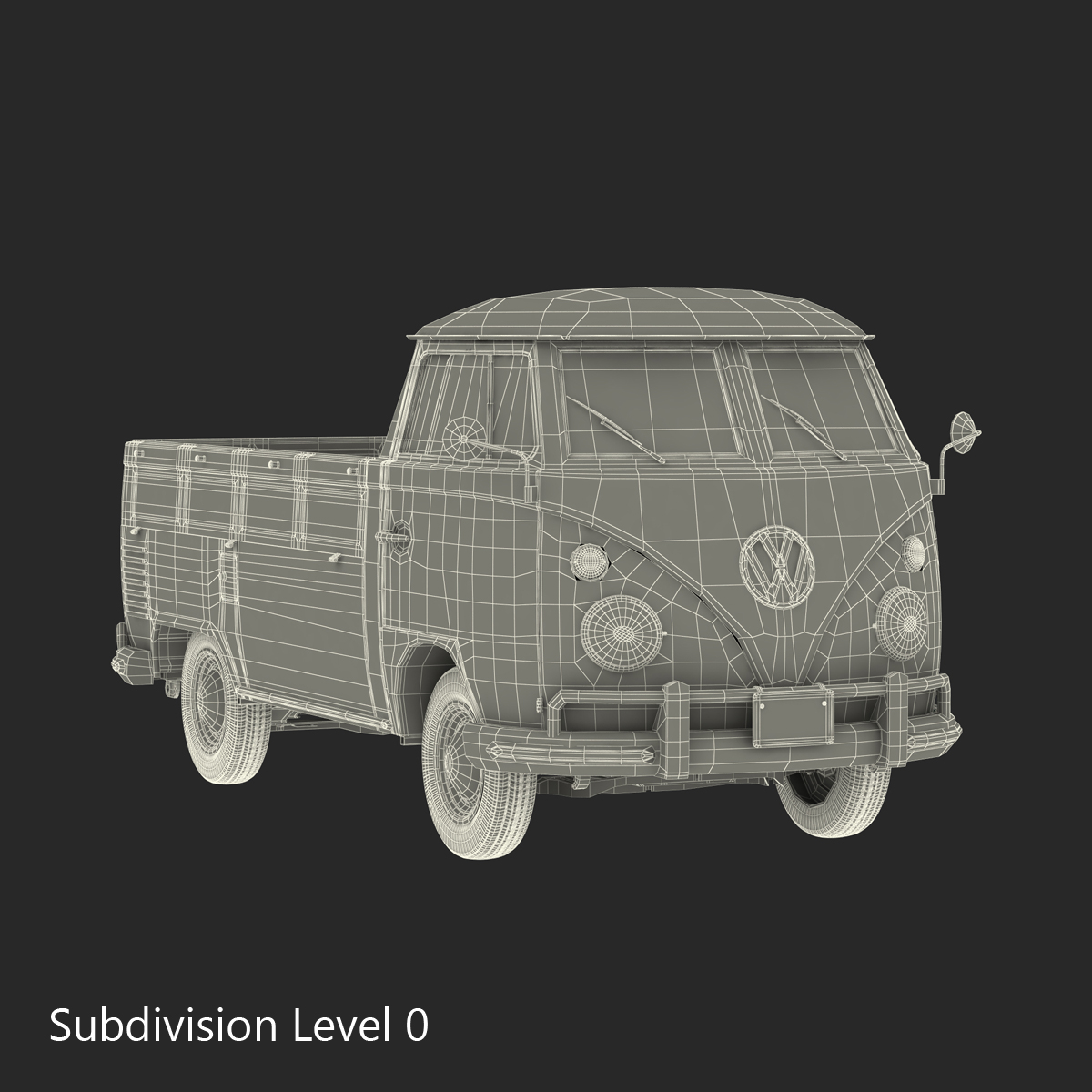 Volkswagen Type 2 Single Cab Pick Up Green 3D