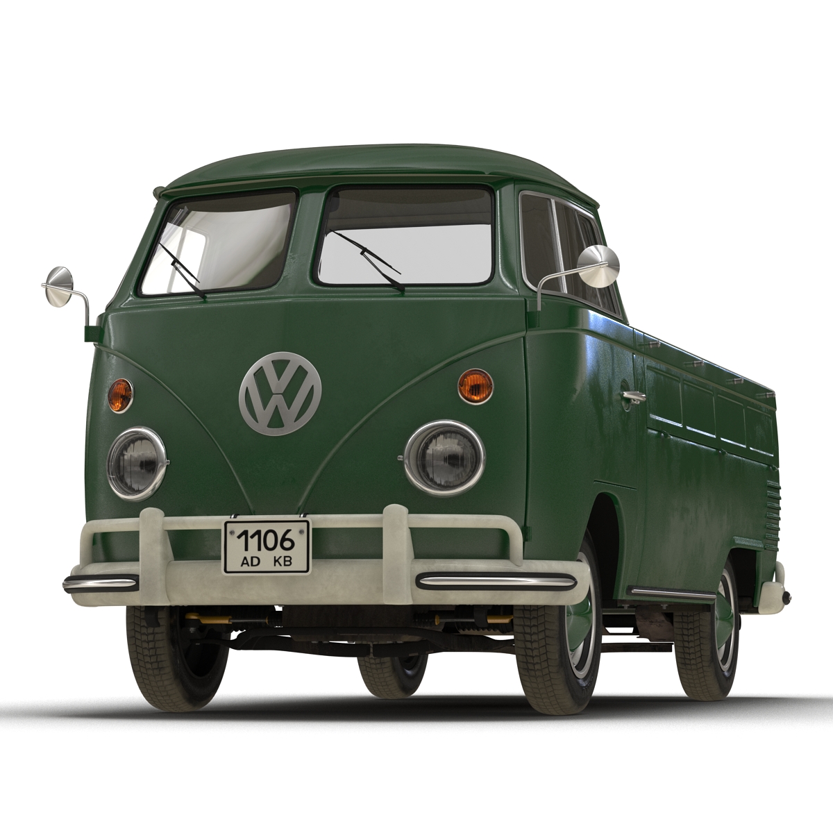 Volkswagen Type 2 Single Cab Pick Up Green 2 3D model