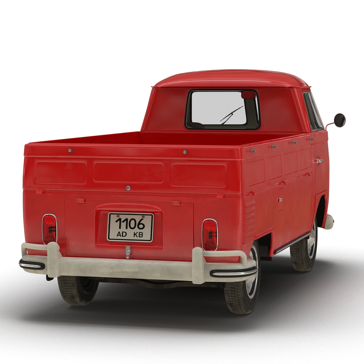 3D model Volkswagen Type 2 Single Cab Pick Up Red
