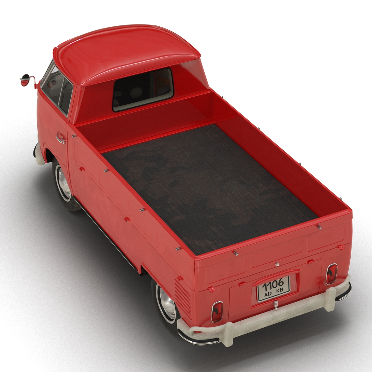 3D model Volkswagen Type 2 Single Cab Pick Up Red