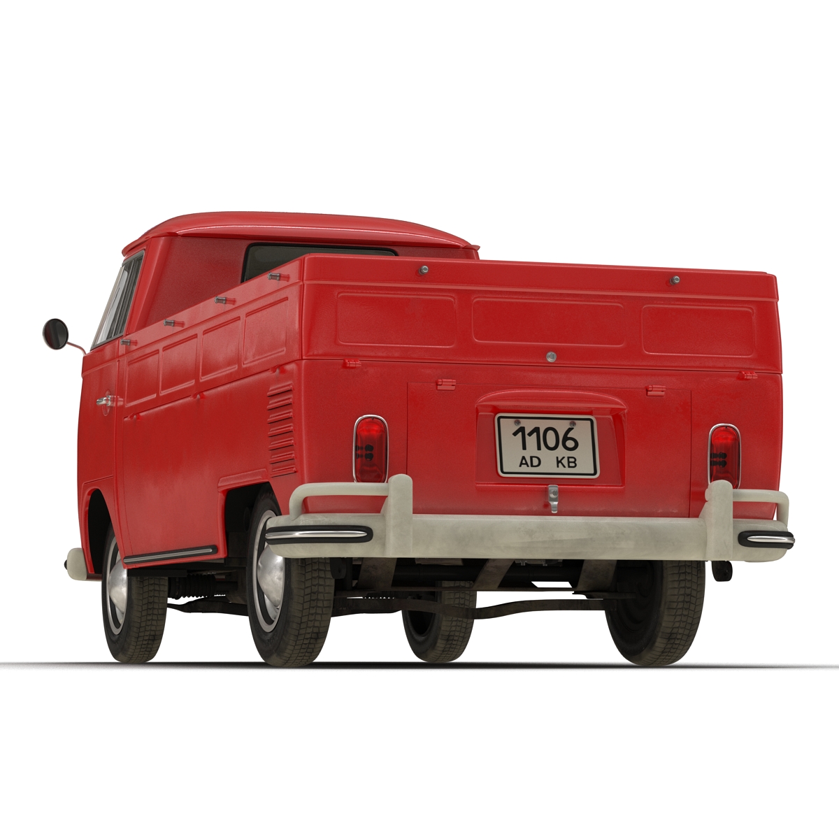 3D model Volkswagen Type 2 Single Cab Pick Up Red