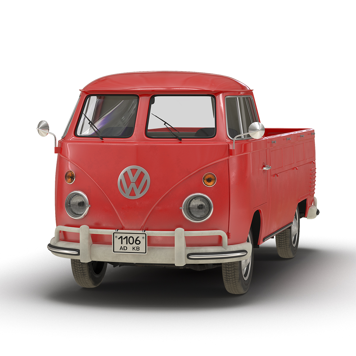 3D model Volkswagen Type 2 Single Cab Pick Up Red