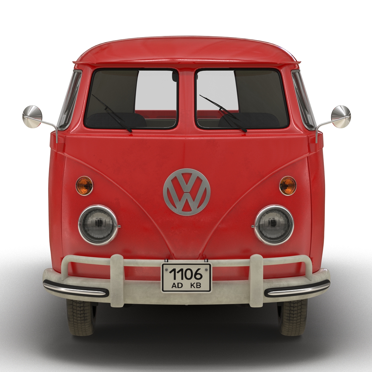 3D model Volkswagen Type 2 Single Cab Pick Up Red