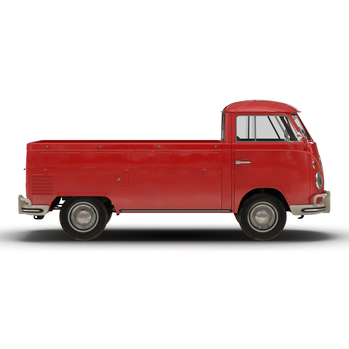 3D model Volkswagen Type 2 Single Cab Pick Up Red