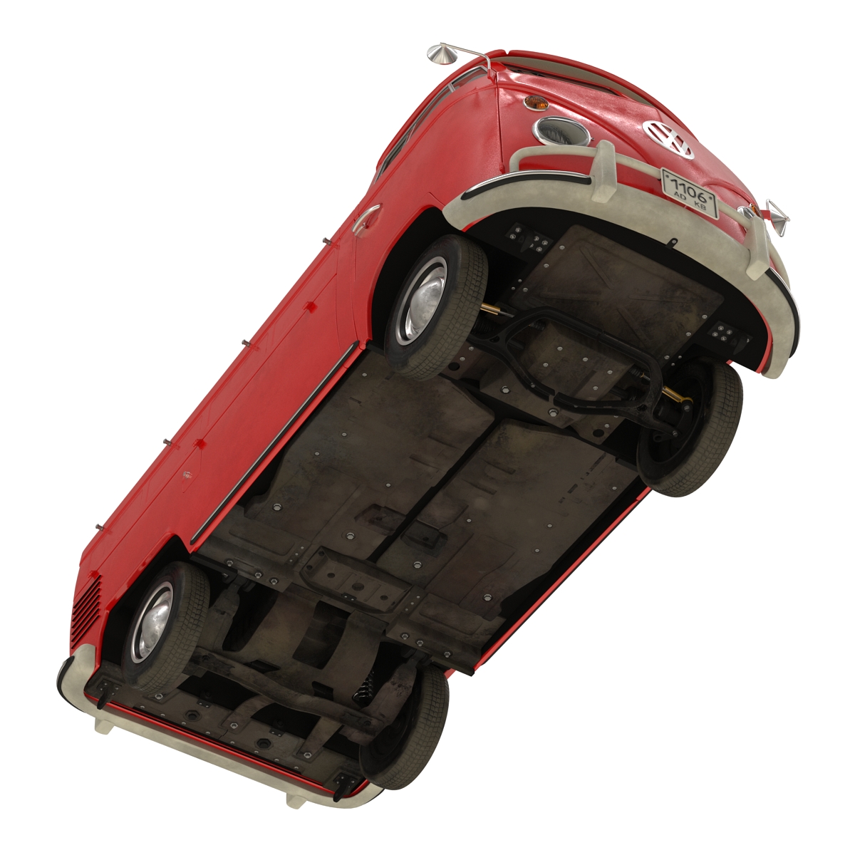 3D model Volkswagen Type 2 Single Cab Pick Up Red
