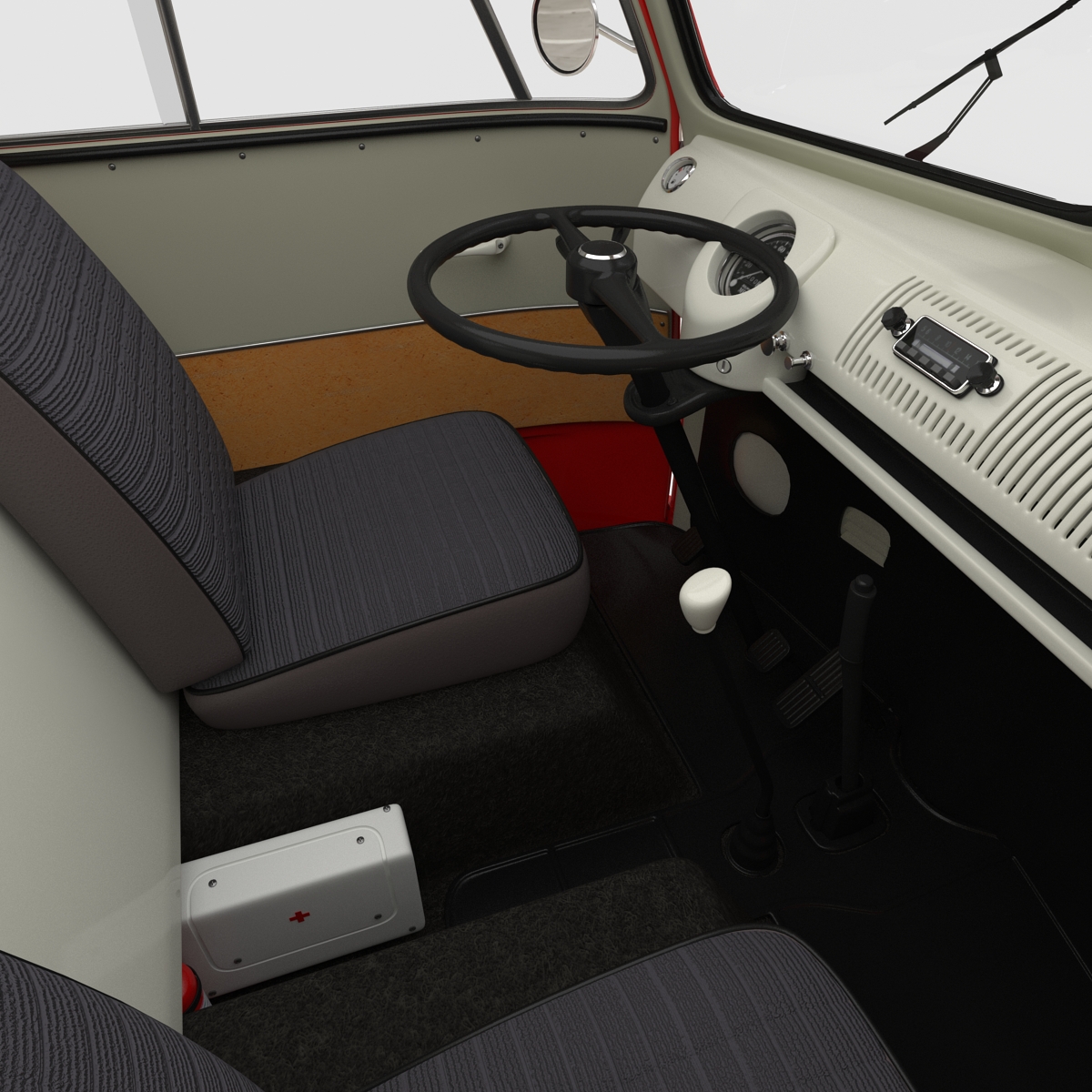 3D model Volkswagen Type 2 Single Cab Pick Up Red