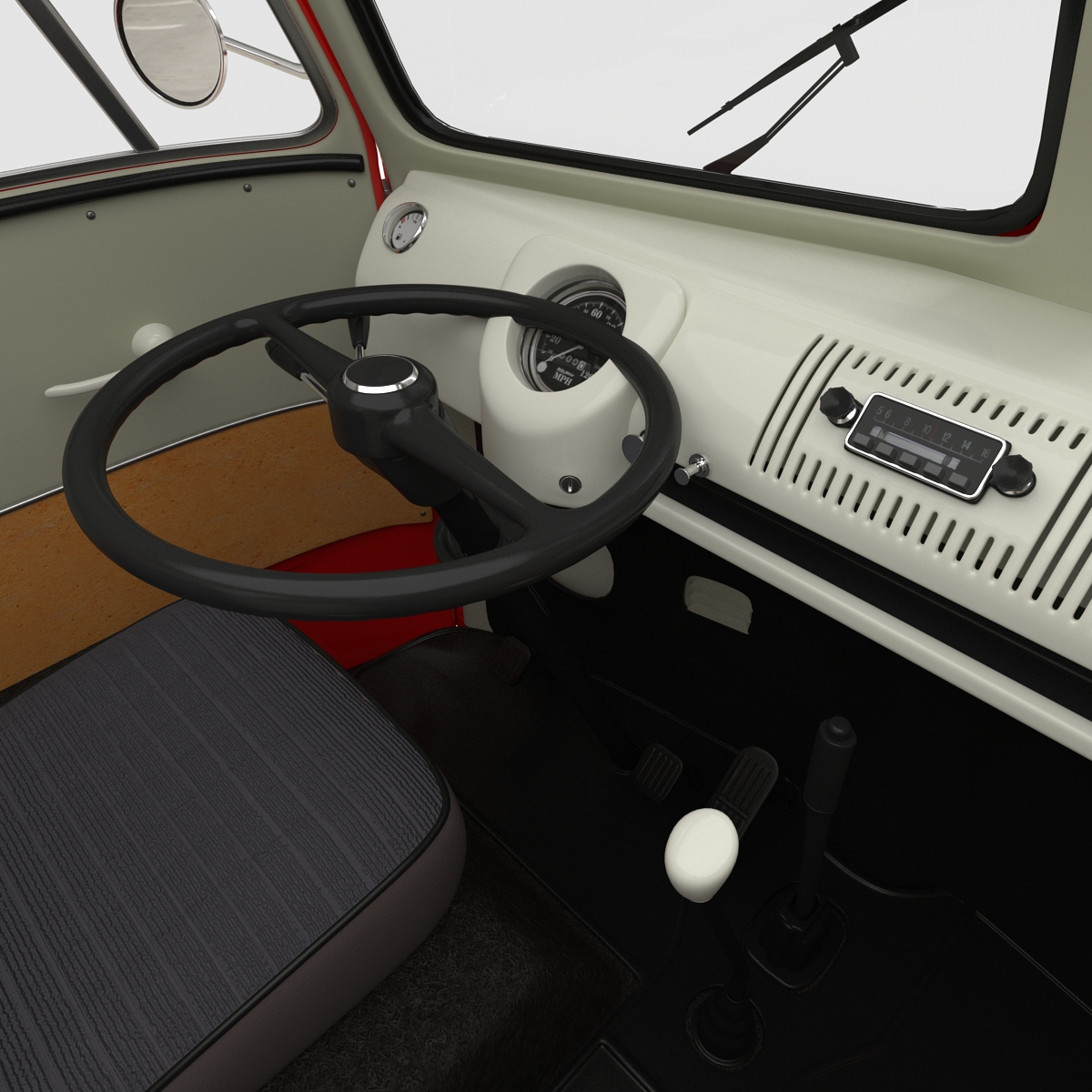 3D model Volkswagen Type 2 Single Cab Pick Up Red