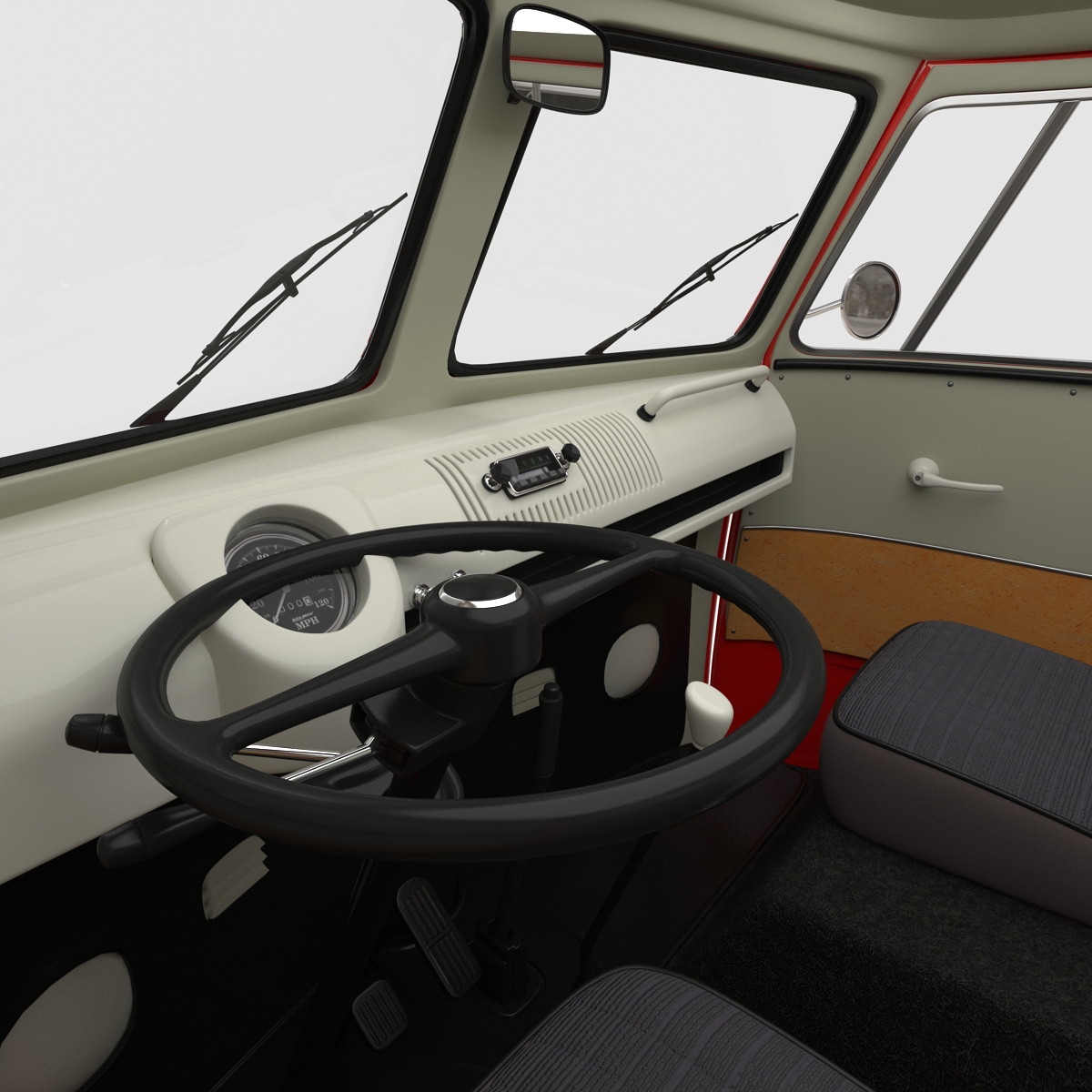 3D model Volkswagen Type 2 Single Cab Pick Up Red