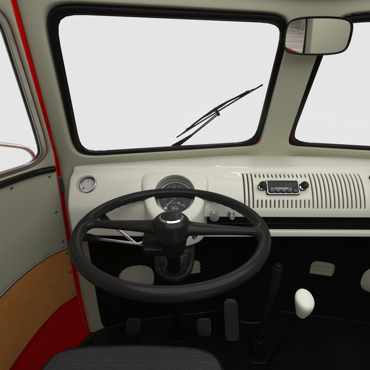 3D model Volkswagen Type 2 Single Cab Pick Up Red