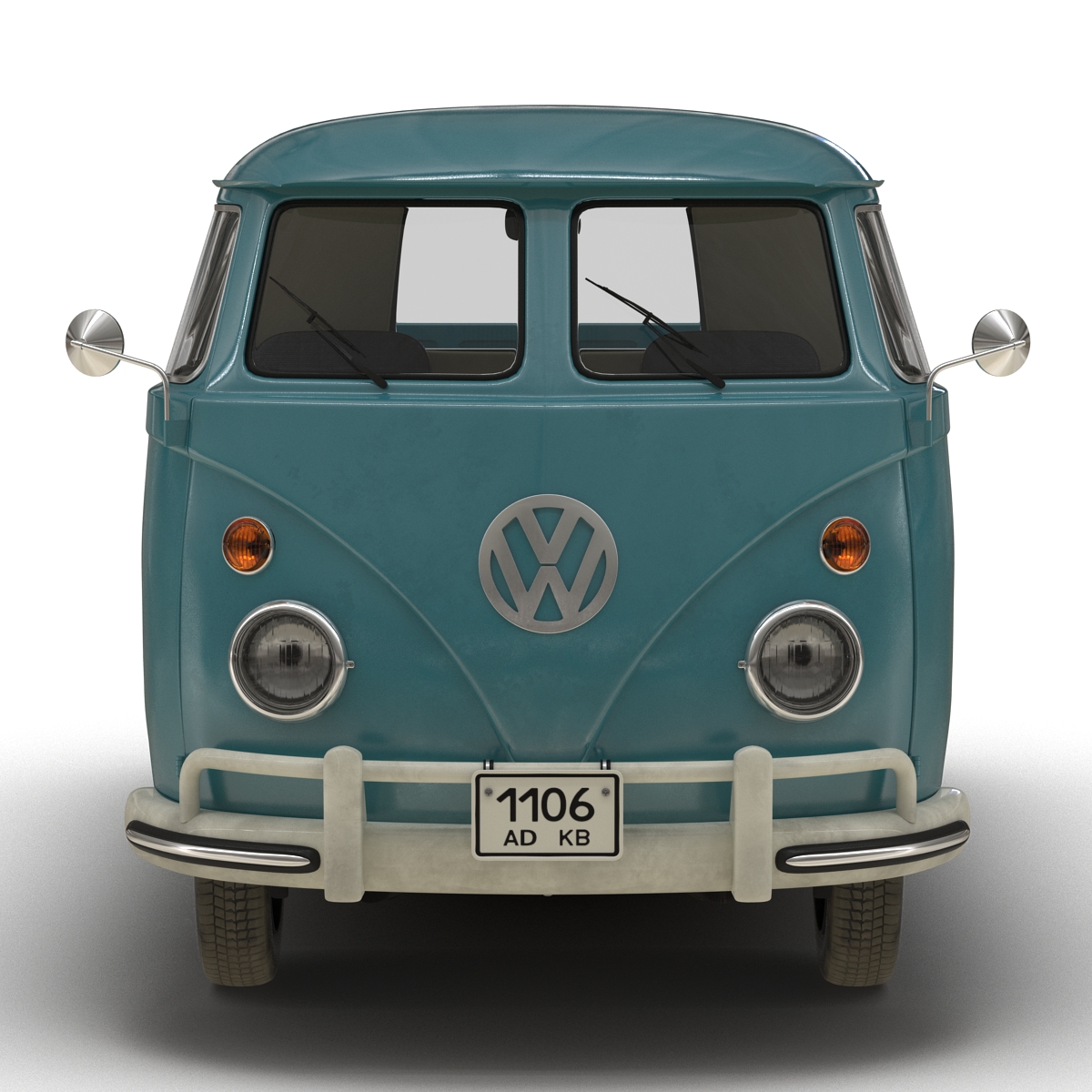 3D Volkswagen Type 2 Single Cab Pick Up Rigged Blue model