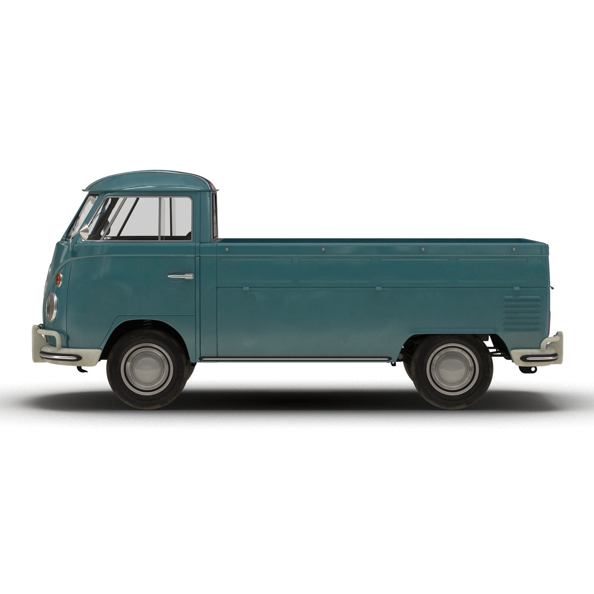 3D Volkswagen Type 2 Single Cab Pick Up Rigged Blue model