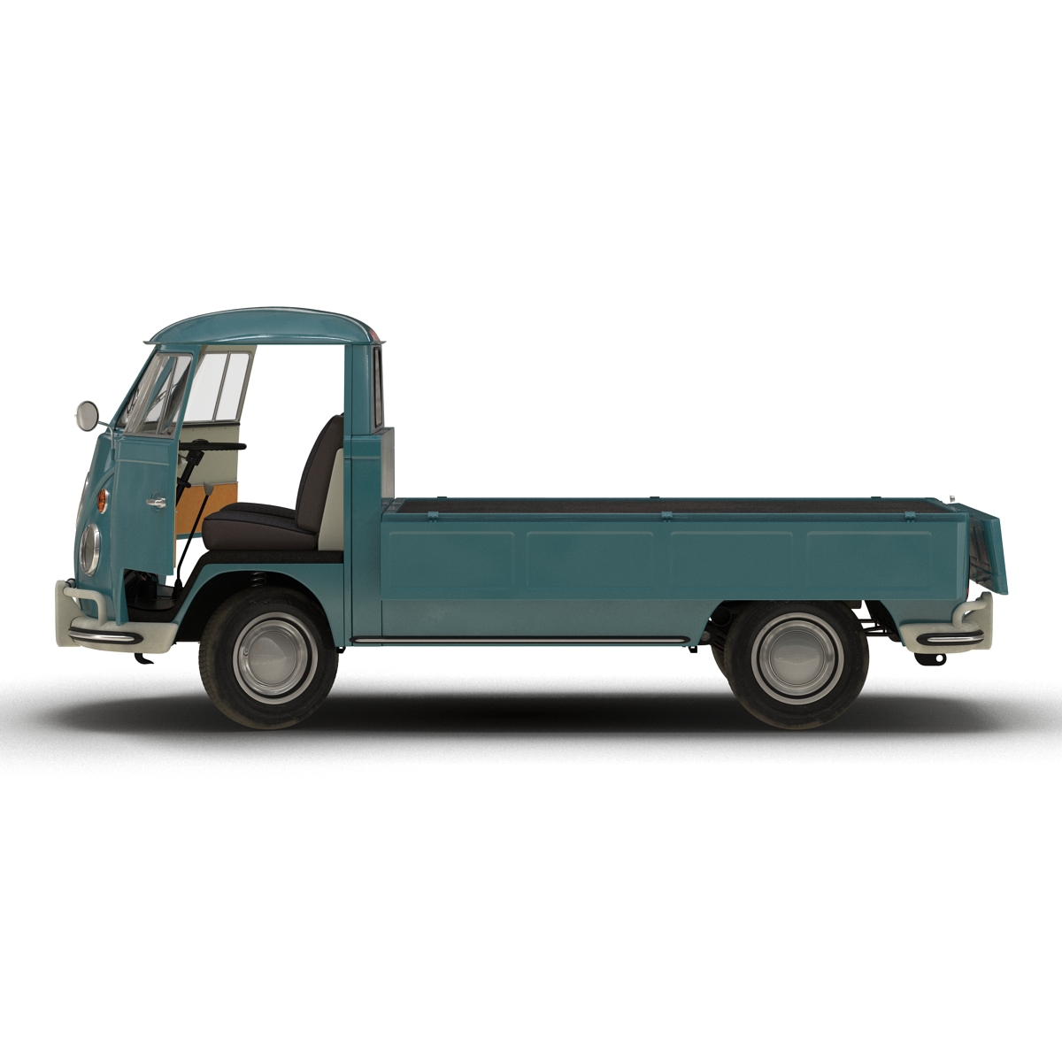 3D Volkswagen Type 2 Single Cab Pick Up Rigged Blue model