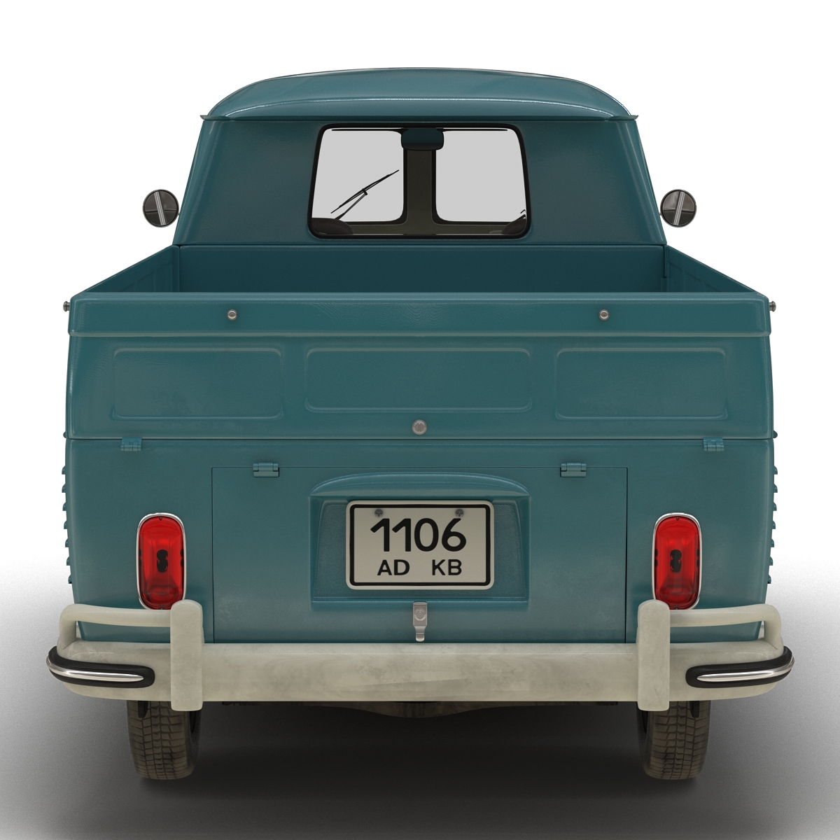 3D Volkswagen Type 2 Single Cab Pick Up Rigged Blue model