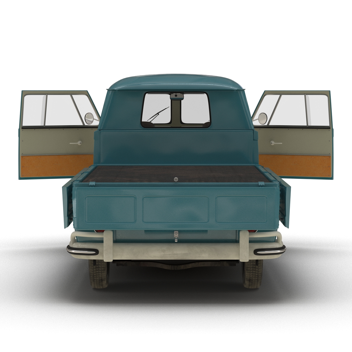 3D Volkswagen Type 2 Single Cab Pick Up Rigged Blue model