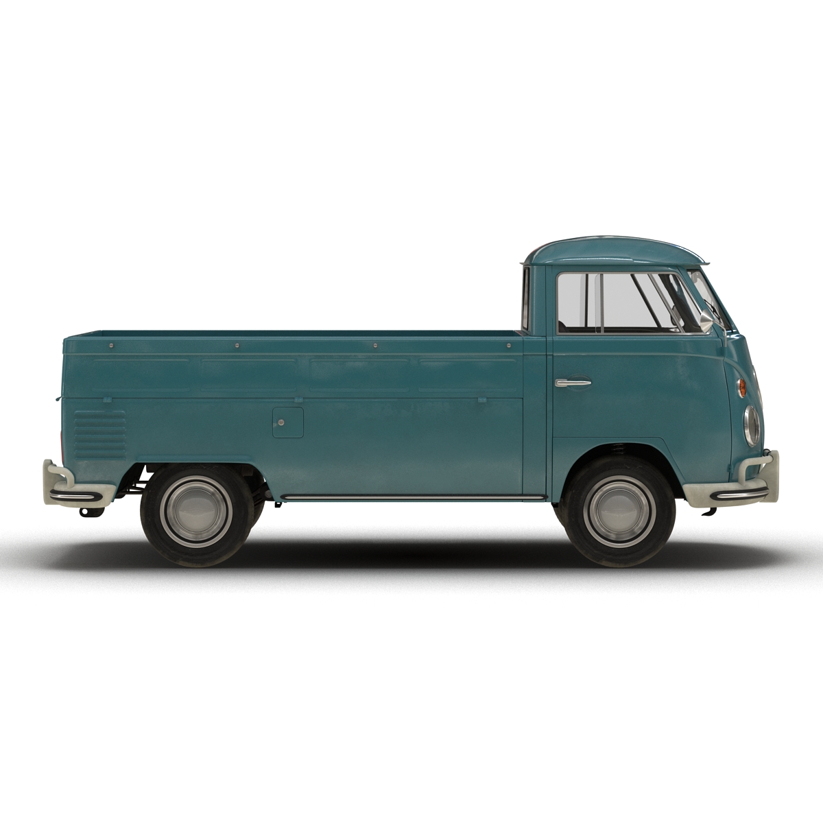3D Volkswagen Type 2 Single Cab Pick Up Rigged Blue model