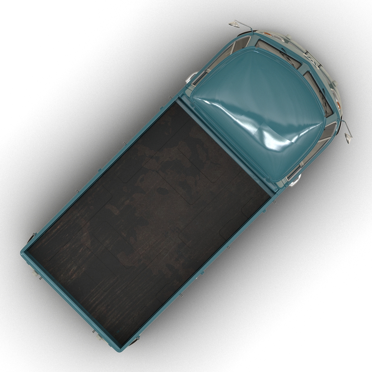 3D Volkswagen Type 2 Single Cab Pick Up Rigged Blue model