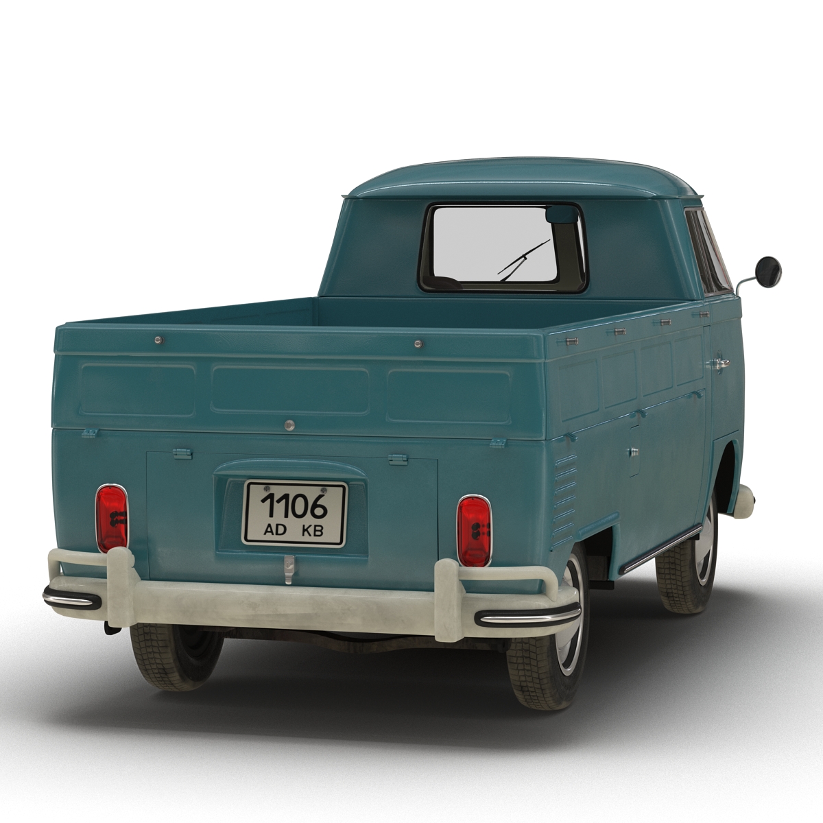 3D Volkswagen Type 2 Single Cab Pick Up Rigged Blue model
